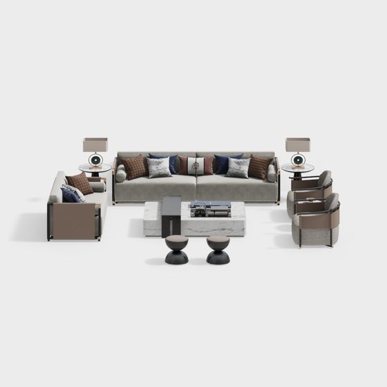 Urban Oasis Living Room Set 3D model