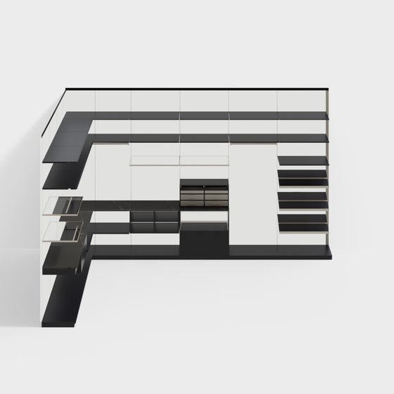 City Corner Bookshelf 3D model for Modern Design