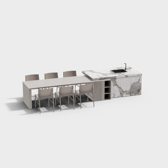 Urban Living Room Dining Table 3D model