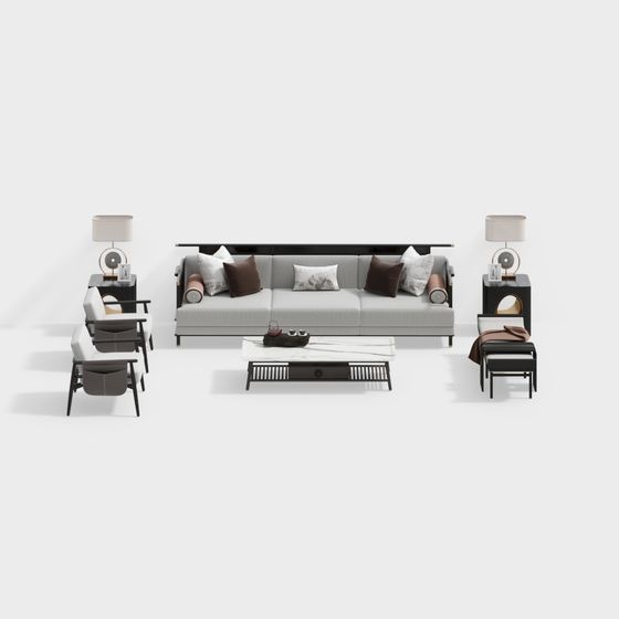 Urban Living Room Set 3D model