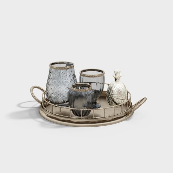 Elegant Vintage Teapot Set 3D model