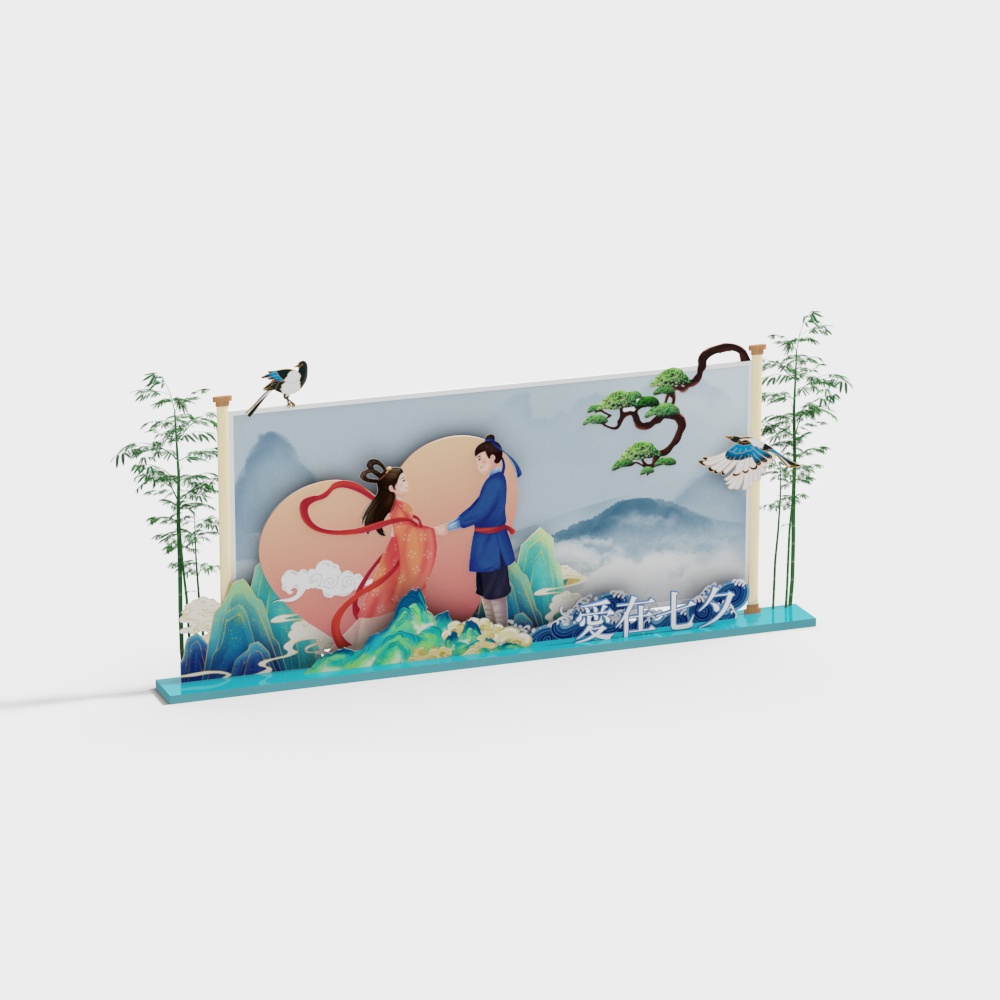 Chinese simple Chinese Valentine's Day shopping mall layout