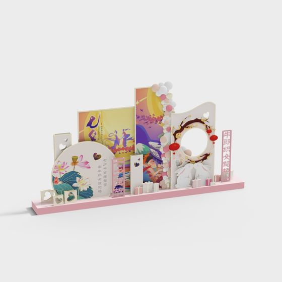 Qixi Festival Decoration 3D Model for Artistic Creations