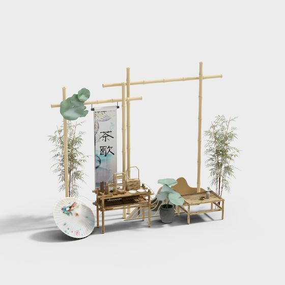 Bamboo Vibes Tea Room 3D model