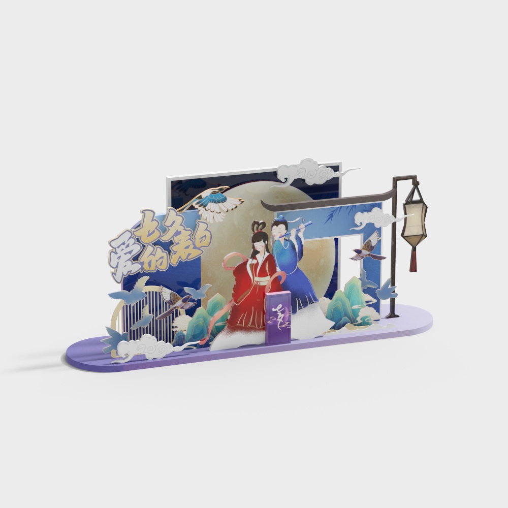 Chinese simple Chinese Valentine's Day beautiful shopping mall layout