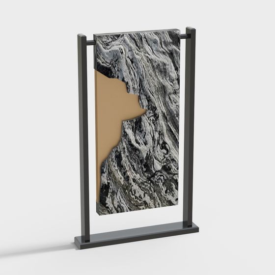 Abstract Art Screen 3D model for Creative Spaces