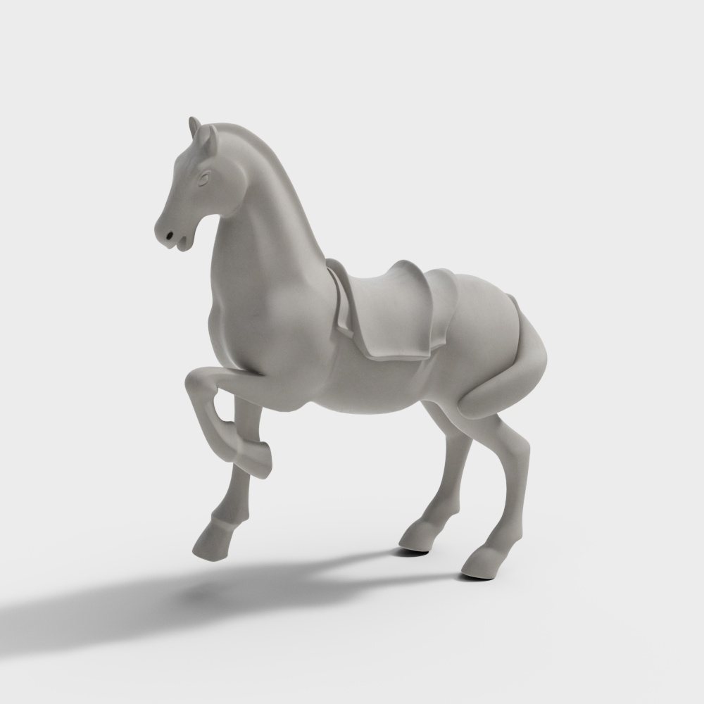 Stylish Low-Poly 3D Horse Model