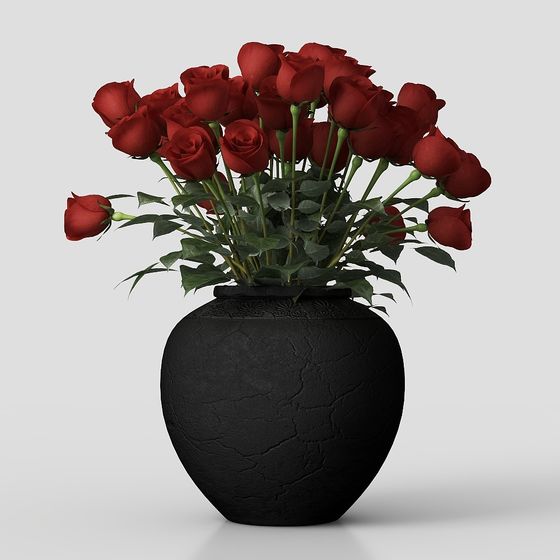 Red Rose Bouquet 3D model