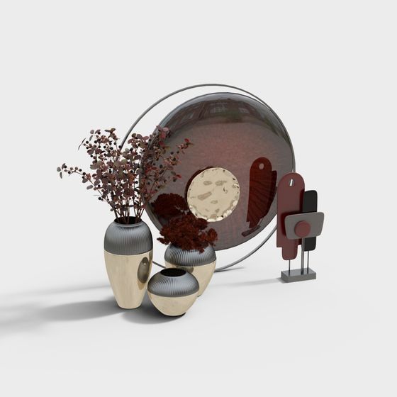 Urban Zen Decor Ensemble 3D model for Modern Interiors