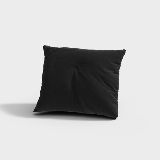 Stylish Black Pillow 3D model for Interior Spaces