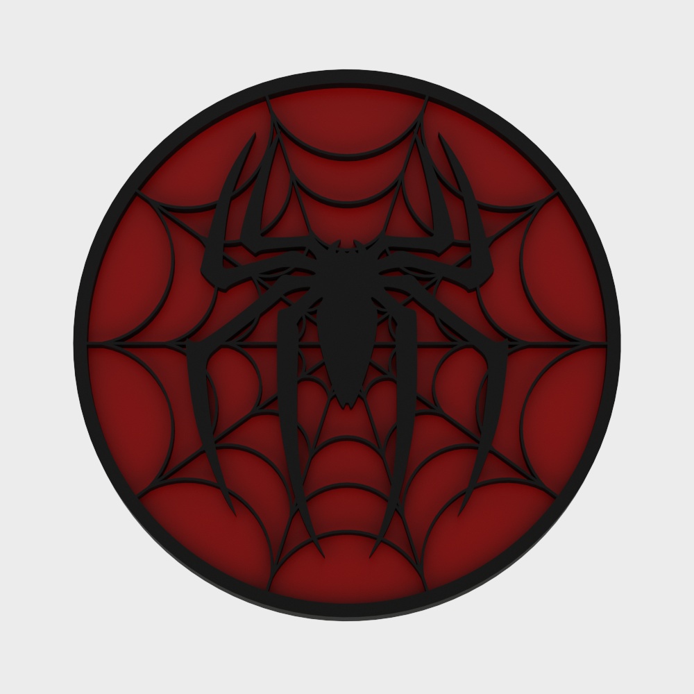 Low Poly Spider-Man Badge 3D model