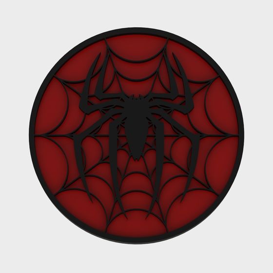 Low Poly Spider-Man Badge 3D model