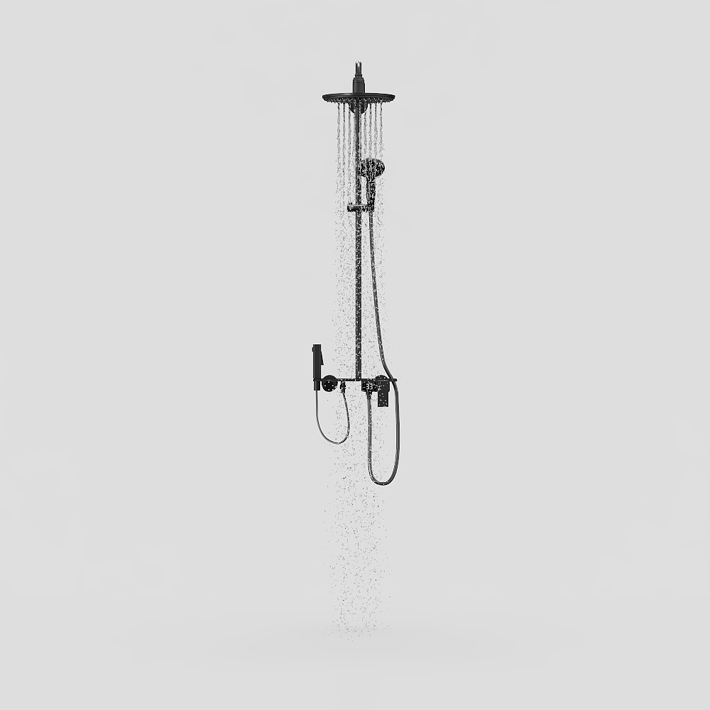 Elegant Shower System 3D model for Modern Homes