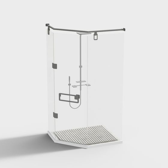 Sleek Modern Shower Room 3D model