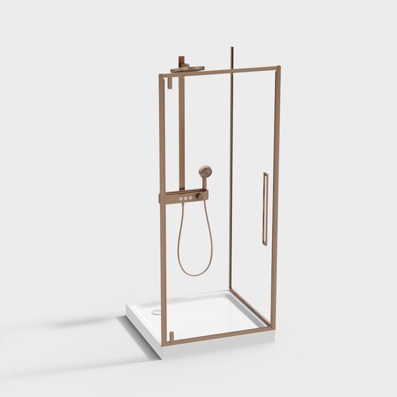 Sleek Modern Shower Enclosure 3D model