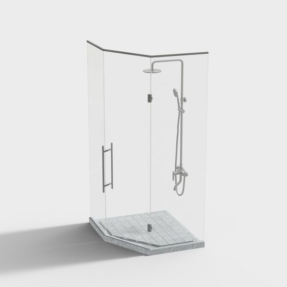 Minimalist Shower Room 3D model