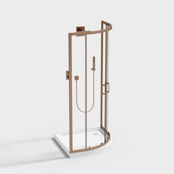 Elegant Low-Poly Shower 3D model for Modern Bathrooms