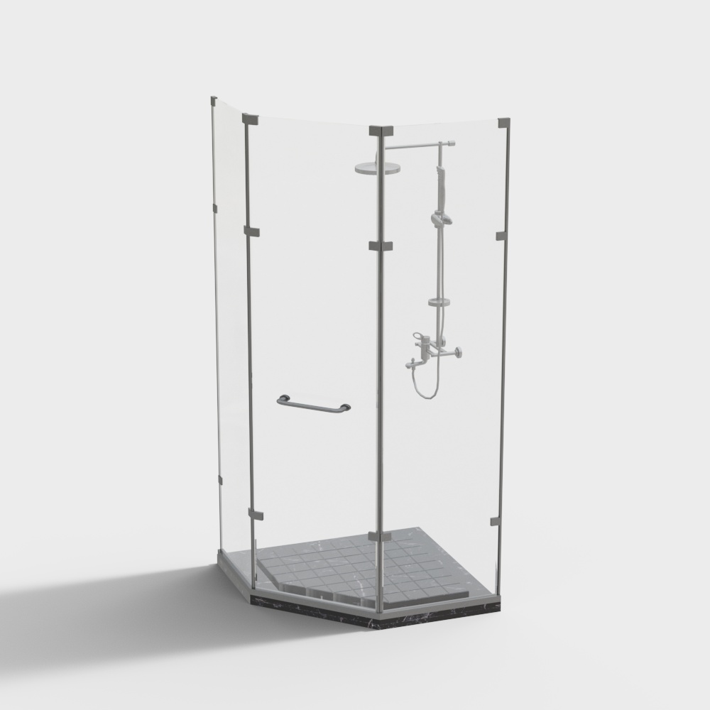 Modern Minimalist Shower Room 3D model