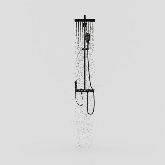 Modern Black Shower Head 3D model