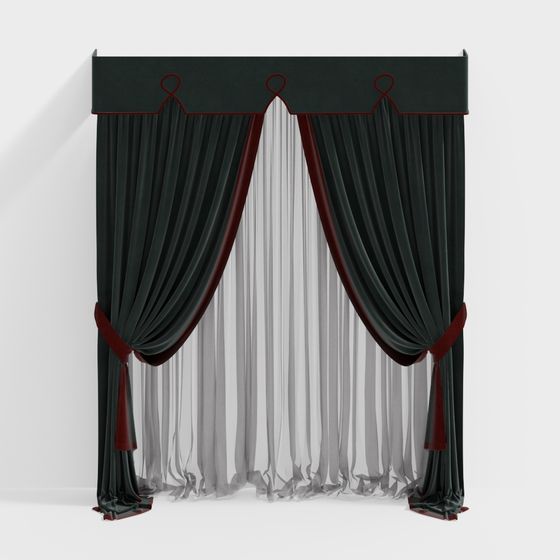 Luxurious Velvet Curtain 3D model