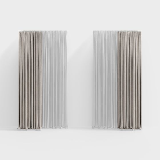 Stylish Low-Poly Curtain 3D model for Creative Projects