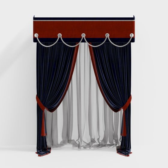 Royal Curtains 3D model for Luxurious Interiors