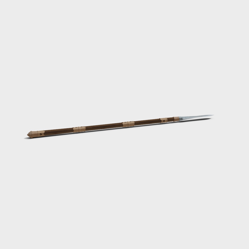 Traditional Bamboo Sword 3D Model