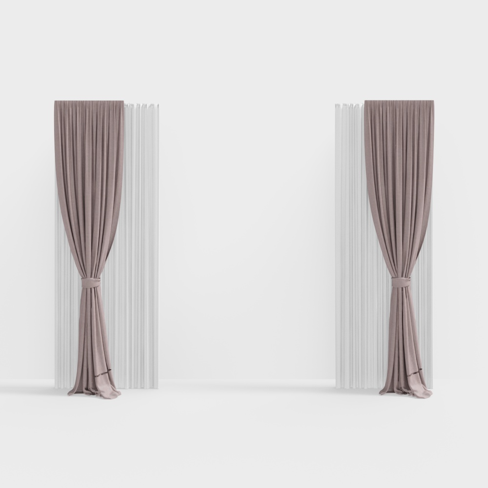 Elegant Soft Curtain 3D Model – Lavender Fabric