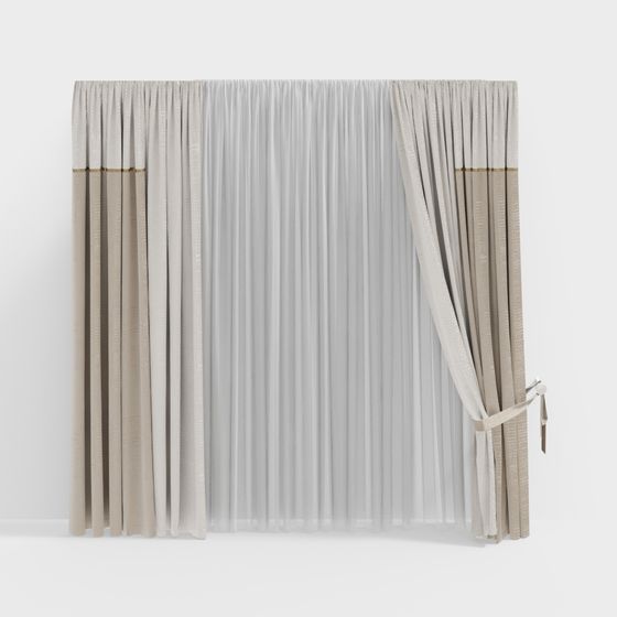 Elegant 3D Curtain Model for Modern Interiors