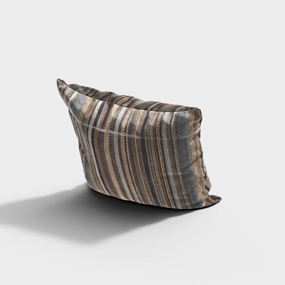 Chic Striped Bean Bag Chair 3D model for Modern Spaces