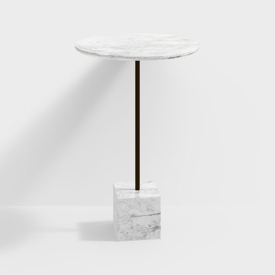 Stylish Marble Side Table 3D model for Modern Spaces