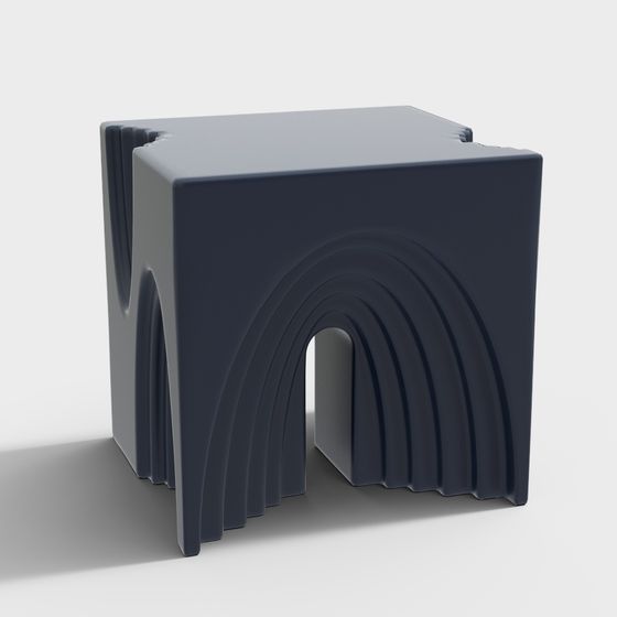 Curved Cube Low Polygon 3D model for Creative Projects