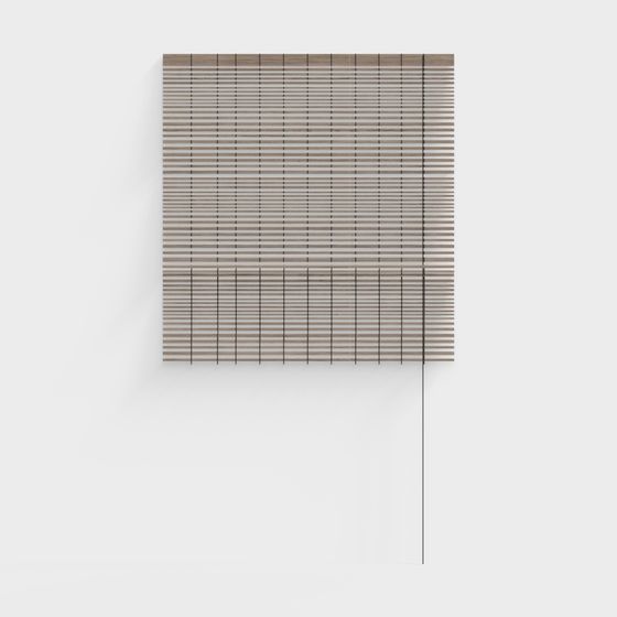 Low-Poly Bamboo Curtain Panel 3D model