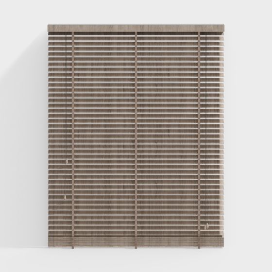 Low-Poly Wooden Louver Blinds 3D model