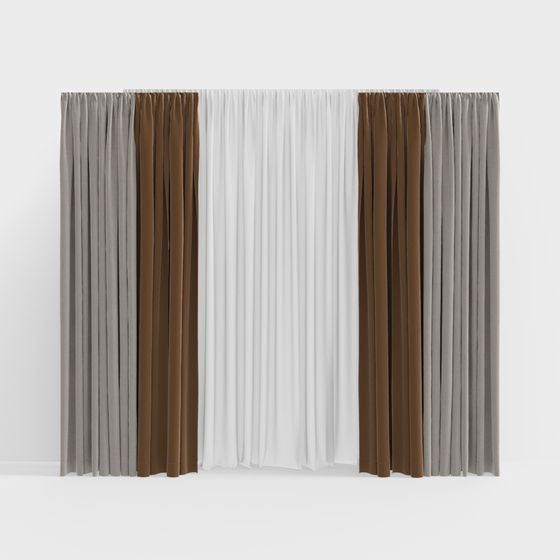 Elegant Low-Poly Curtain 3D model for Modern Design