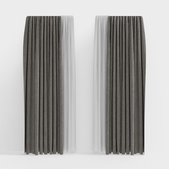 Stylish Low-Poly Curtain 3D model for Modern Interiors