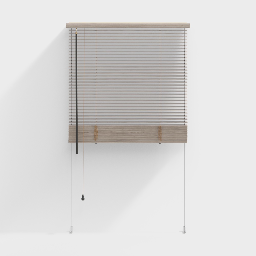 Wooden Louvered Shutter 3D Model – Minimalist Wood Texture