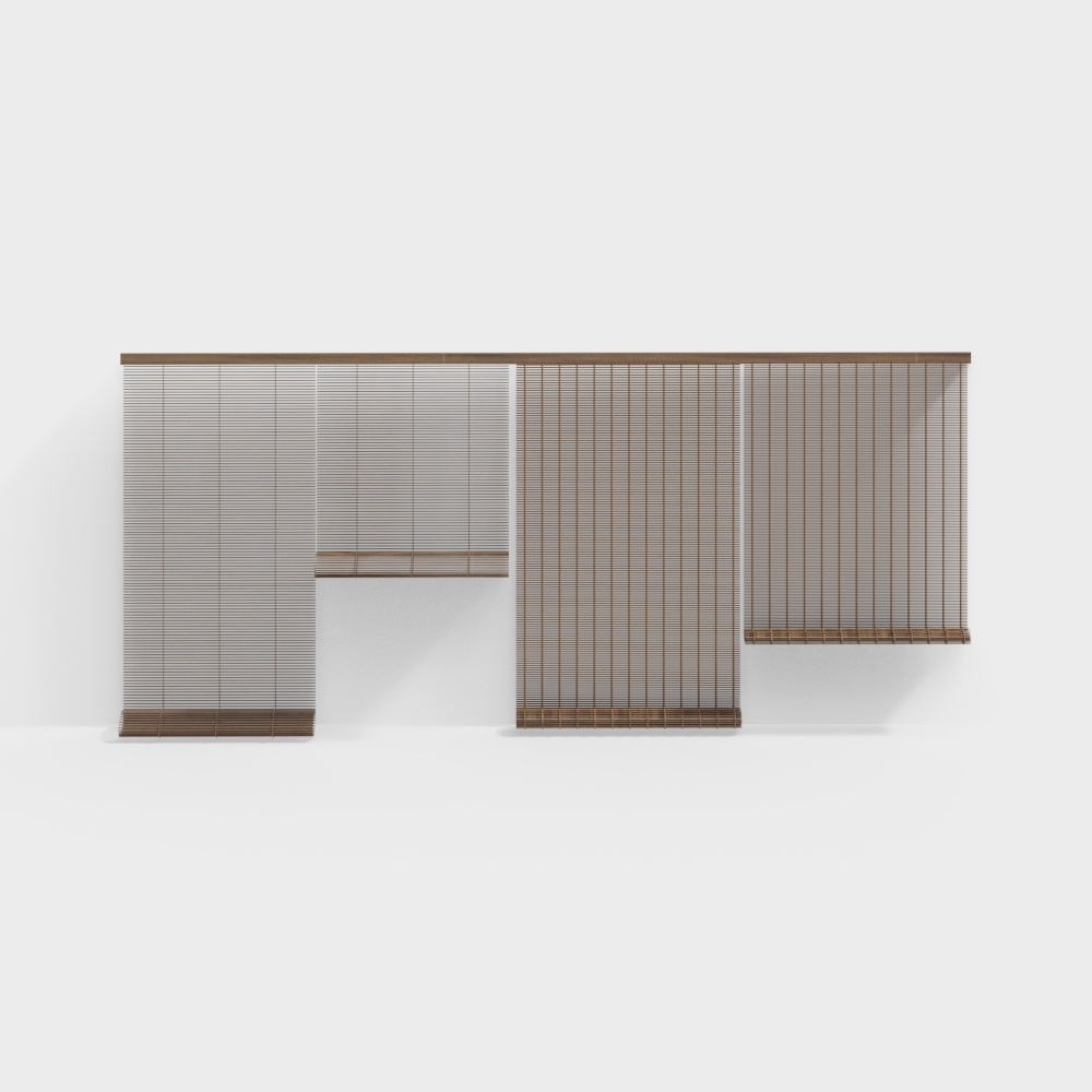 Bamboo Curtain Divider 3D model