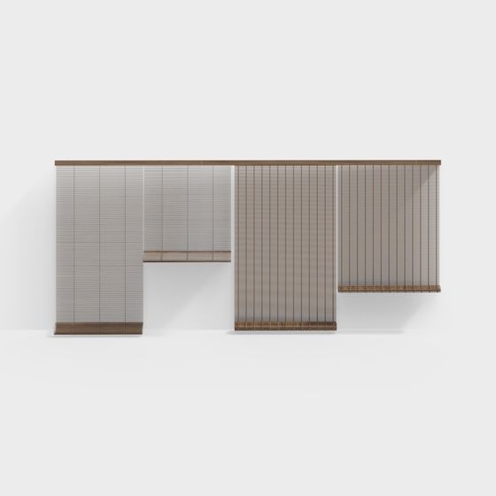 Bamboo Curtain Divider 3D model for Modern Spaces