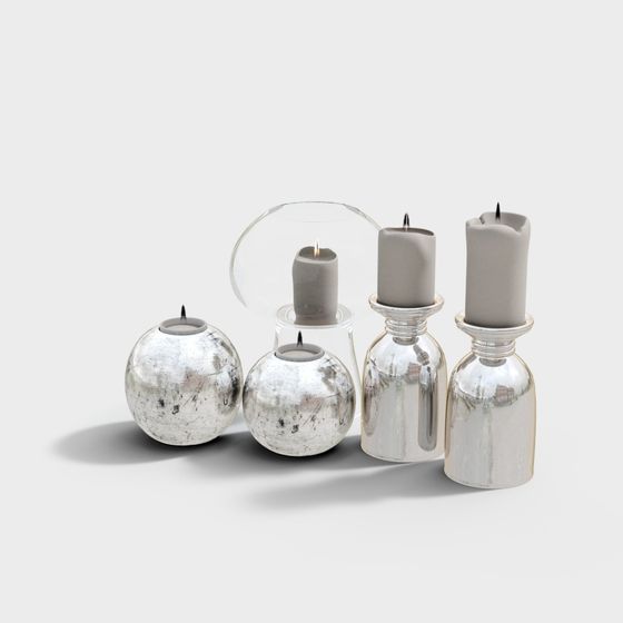 Elegant 3D Candle Holder Set for Modern Interiors