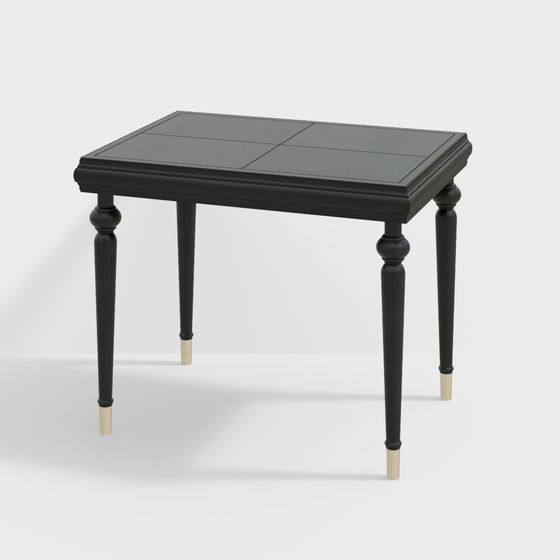 Classic Black and Gold Corner Table 3D model