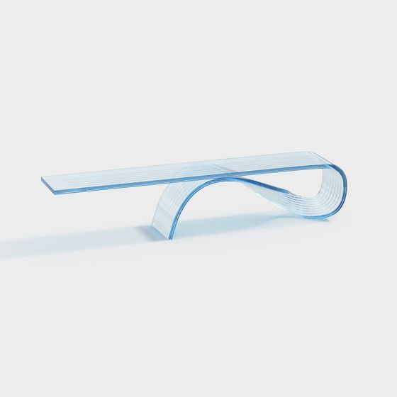 Sleek Glass Table 3D model