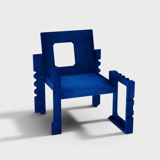 Blue Geometric Chair 3D model for Creative Projects