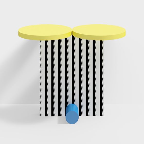 Vibrant Double Round Table 3D model