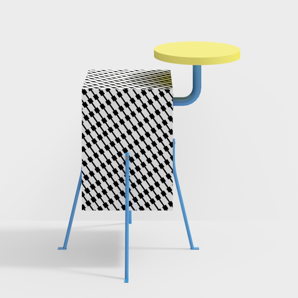 Stylish High Table 3D Model – Modern Geometric Design