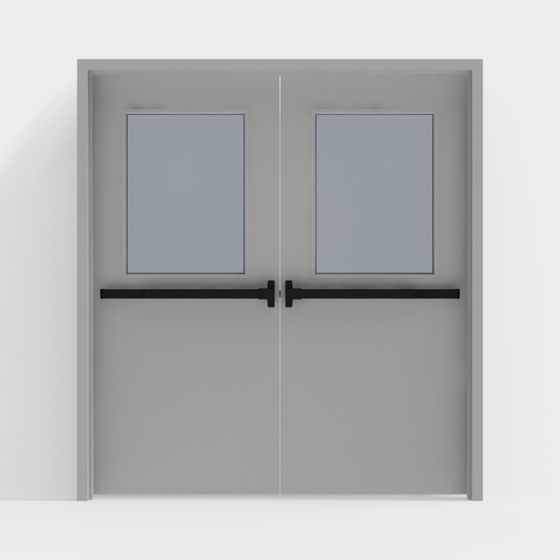 Stylish Double Door 3D model for Contemporary Spaces