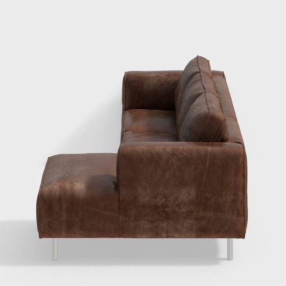 sofa de cuero marrón