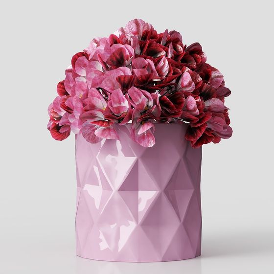 Elegant Geometric Vase 3D model for Creative Projects