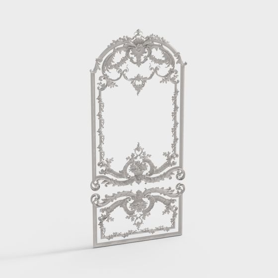 Elegant Classical Floral Window 3D model