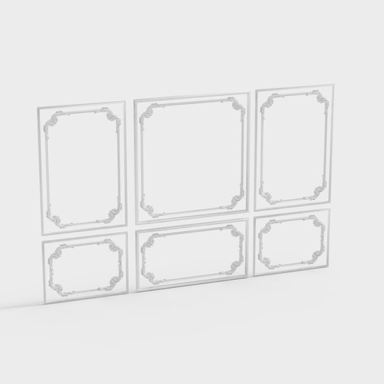 Vintage Frame Set 3D model for Interior Design